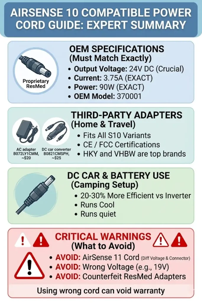 ResMed AirSense 10 Power Cord: Compatible Adapters Guide