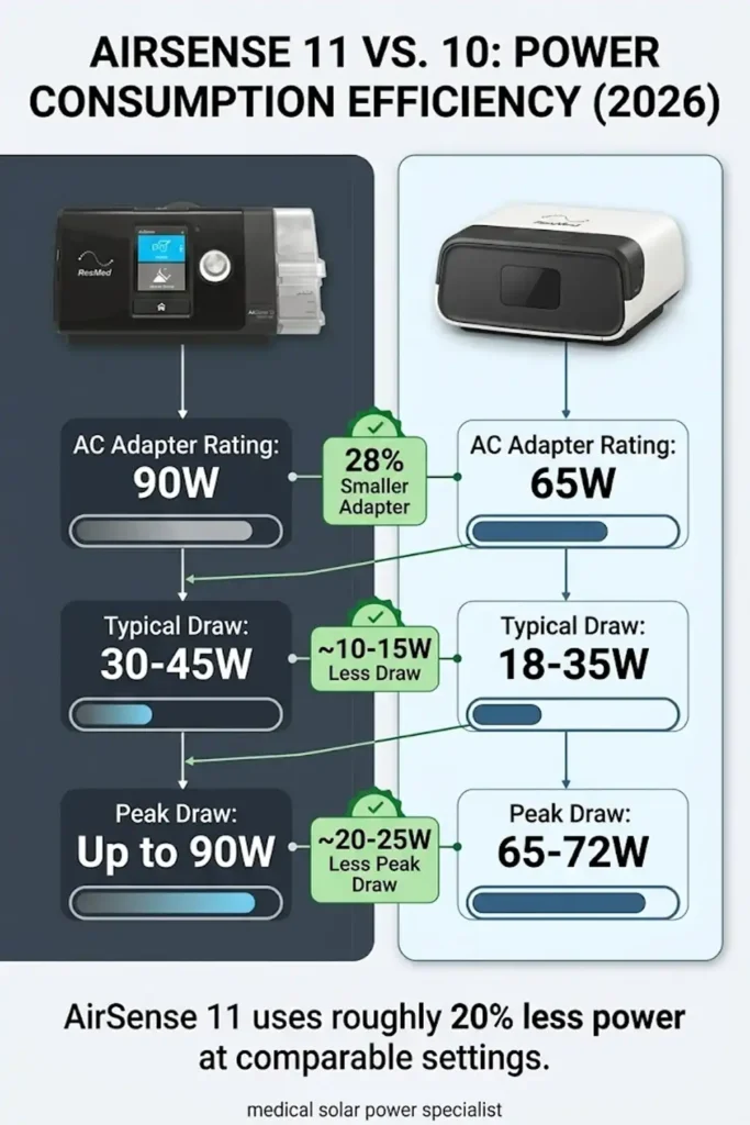 ResMed AirSense 11 Power Consumption: Wattage by Mode