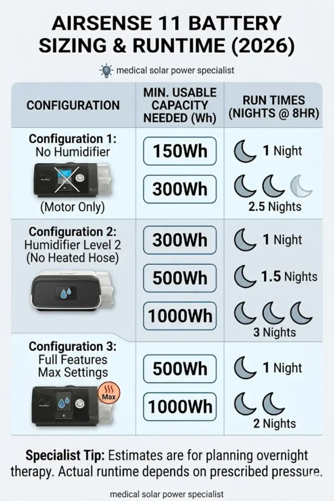 ResMed AirSense 11 Power Consumption: Wattage by Mode