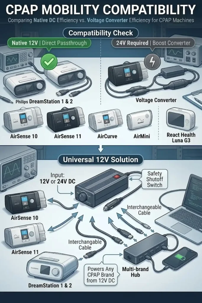 CPAP 12V Adapter: Car, RV & Battery Power for Any Machine